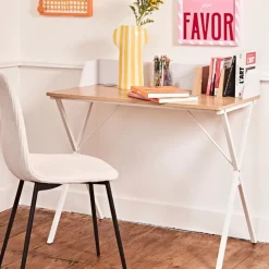 Fabrique de Styles Bureaux>Bureau en bois et fer - Bily Blanc
