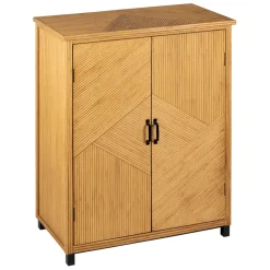 Fabrique de Styles Buffets Et Vitrines>Cabinet 2 portes en bambou et sapin 80x40xh99.5cm - Saori Naturel