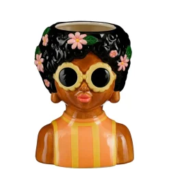 Fabrique de Styles Vases Et Soliflores>Cache pot en dolomite - Funny Orange