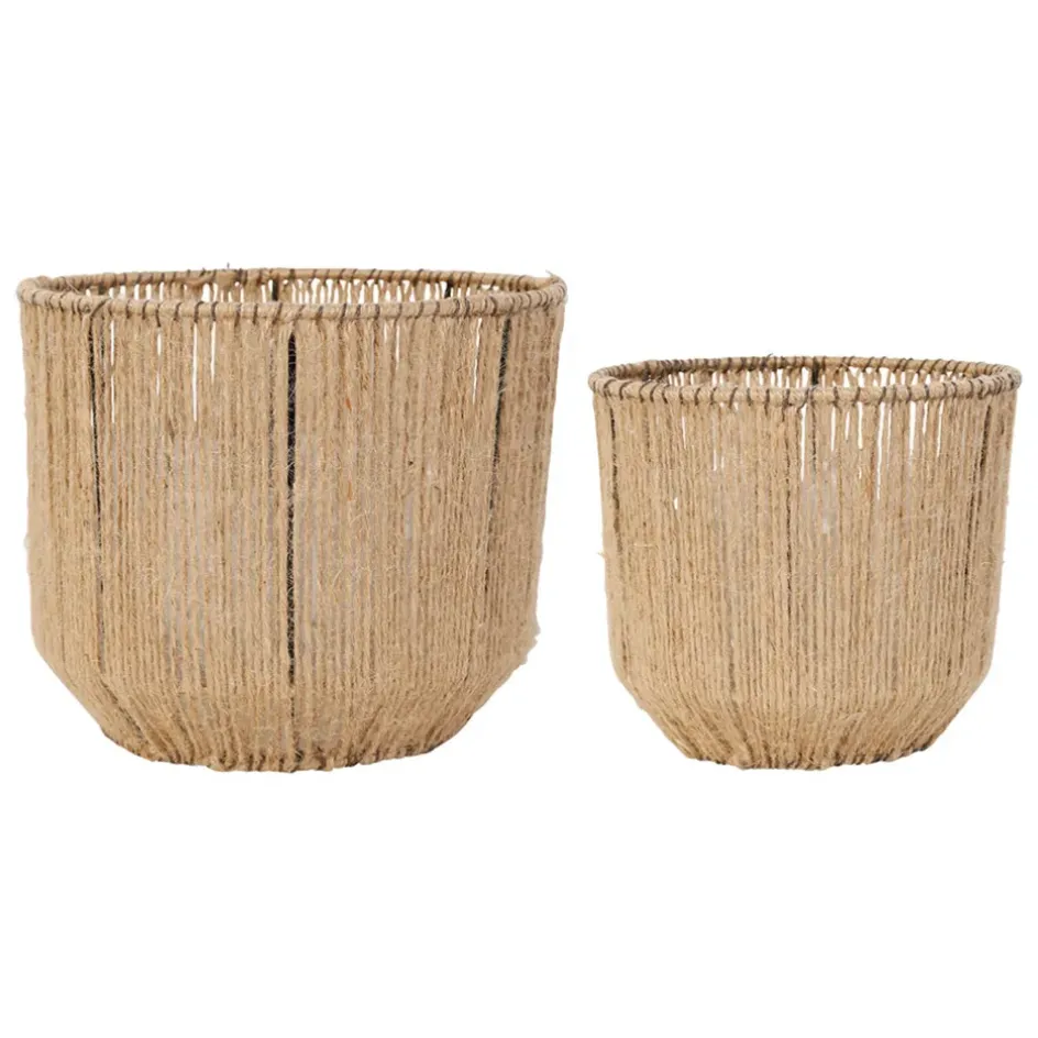 Fabrique de Styles Cache-pots Et Supports>Cache pot (lot de 2) corde en jute Naturel