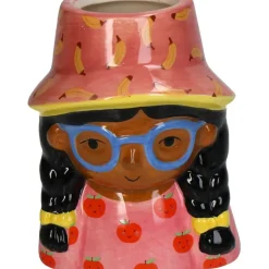 Fabrique de Styles Cache-pots Et Supports>Cache-pot fille en dolomite h10cm Multicolore