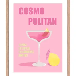Fabrique de Styles Cadres Déco Et Affiches>Cadre avec affiche "Cosmopolitan" chêne clair 30x40cm - Lario Rose
