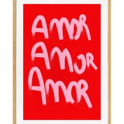 Fabrique de Styles Cadres Déco Et Affiches>Cadre bogota amor 50x70cm lario blanc Rose, Rouge