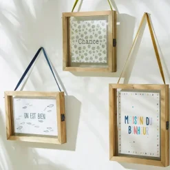 Fabrique de Styles Déco>Cadre déco maison bonheur ruban 20x25cm Multicolore