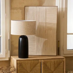 Fabrique de Styles Cadres Déco Et Affiches>Cadre en coton et sapin 54x82cm - Lignes Beige