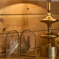 Fabrique de Styles Cadres Photos>Cadre photo 2 vues en verre et laiton 10x10cm - Retro Doré