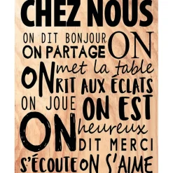 Fabrique de Styles Déco À Suspendre Et Adhésive>Cadre "Chez nous" en bois naturel et noir 30x40cm Naturel, Noir