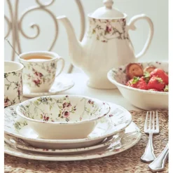 Fabrique de Styles Théières Et Cafetières>Cafetiere en Faïence blanc et - fleurs champs Multicolore