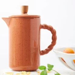 Fabrique de Styles Théières Et Cafetières>Cafetière à piston en grès et inox 1l - Organic Terracotta