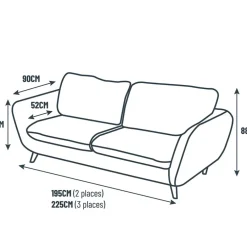 Fabrique de Styles Canapés Fixes>Canapé fixe 3 places AXEL - Velours Texturé - Dany Ocre