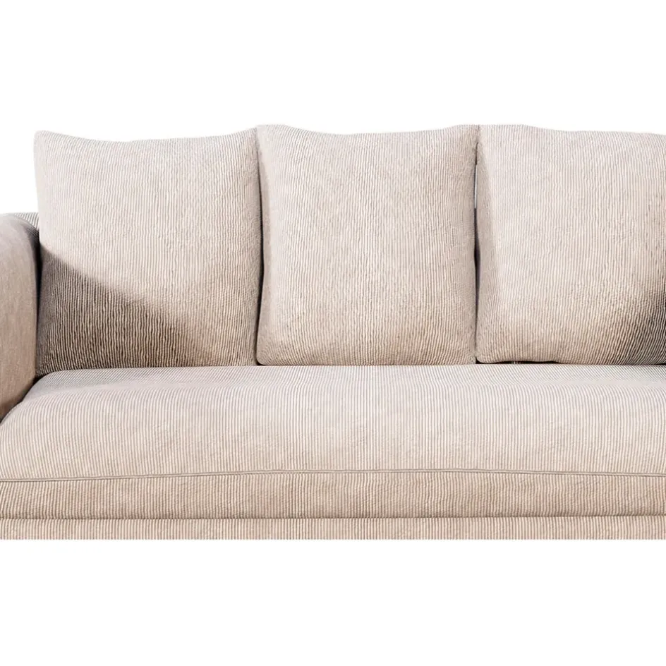 Fabrique de Styles Canapés Fixes>Canapé fixe 3 places Basile - Effet Velours Côtelé - Fjord Écru
