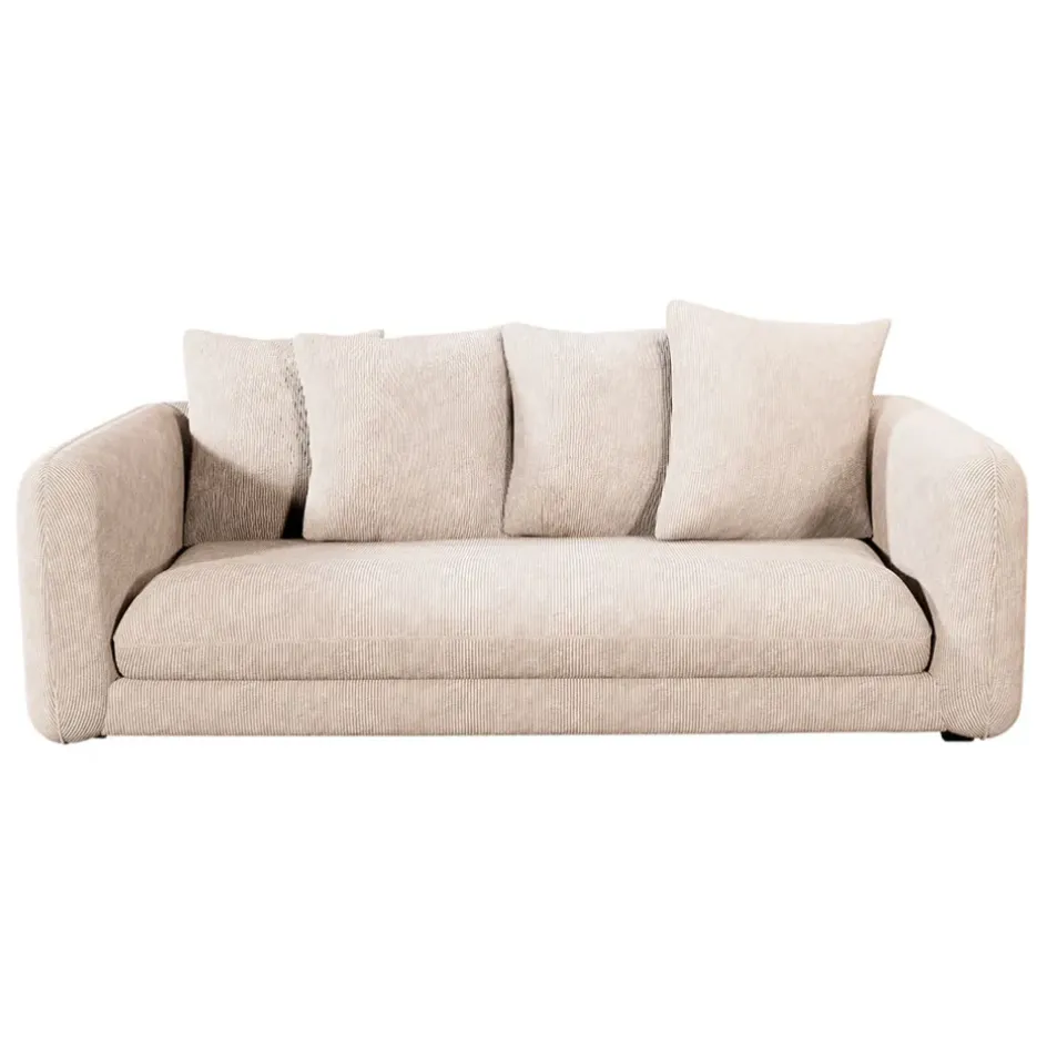 Fabrique de Styles Canapés Fixes>Canapé fixe 3 places Basile - Effet Velours Côtelé - Fjord Écru