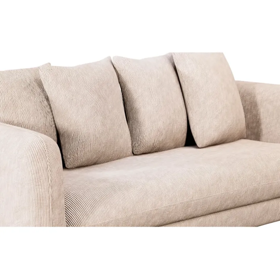 Fabrique de Styles Canapés Fixes>Canapé fixe 3 places Basile - Effet Velours Côtelé - Fjord Écru