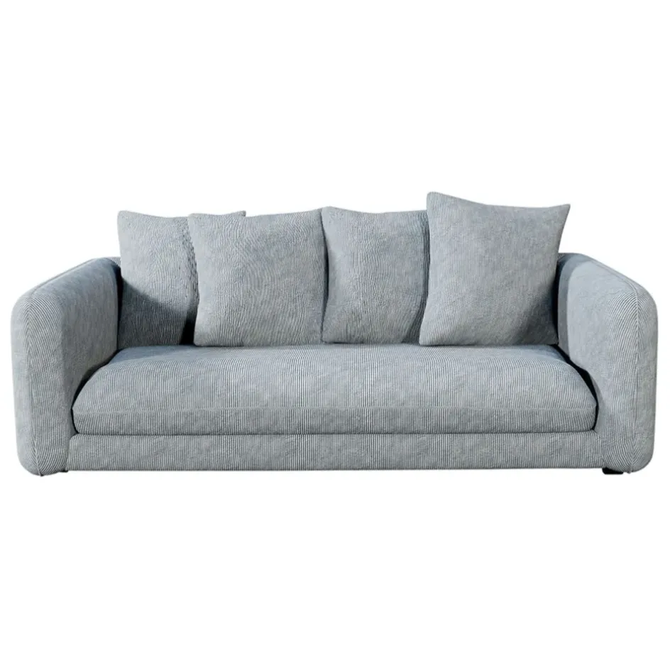 Fabrique de Styles Canapés Fixes>Canapé fixe 3 places Basile - Effet Velours Côtelé - Fjord Écru