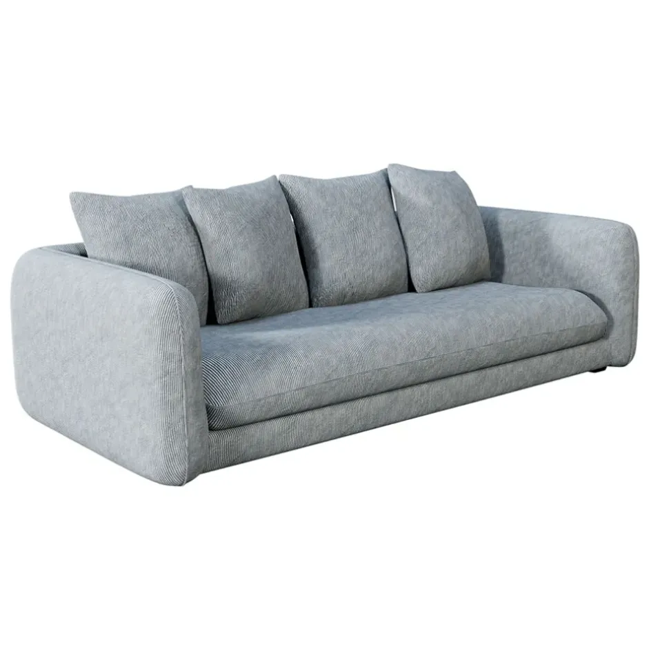 Fabrique de Styles Canapés Fixes>Canapé fixe 3 places Basile - Effet Velours Côtelé - Fjord Écru