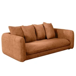 Fabrique de Styles Canapés Fixes>Canapé fixe 3 places Basile - Velours Texturé - Perfect Harmony Écureuil