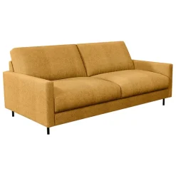 Fabrique de Styles Canapés Fixes>Canapé fixe 3 places Gaspard - Tissu Texturé - Crown Moutarde