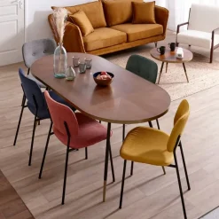 Fabrique de Styles Canapés Fixes>Canapé fixe 3 places Harry en tissu velours 204cm Ocre