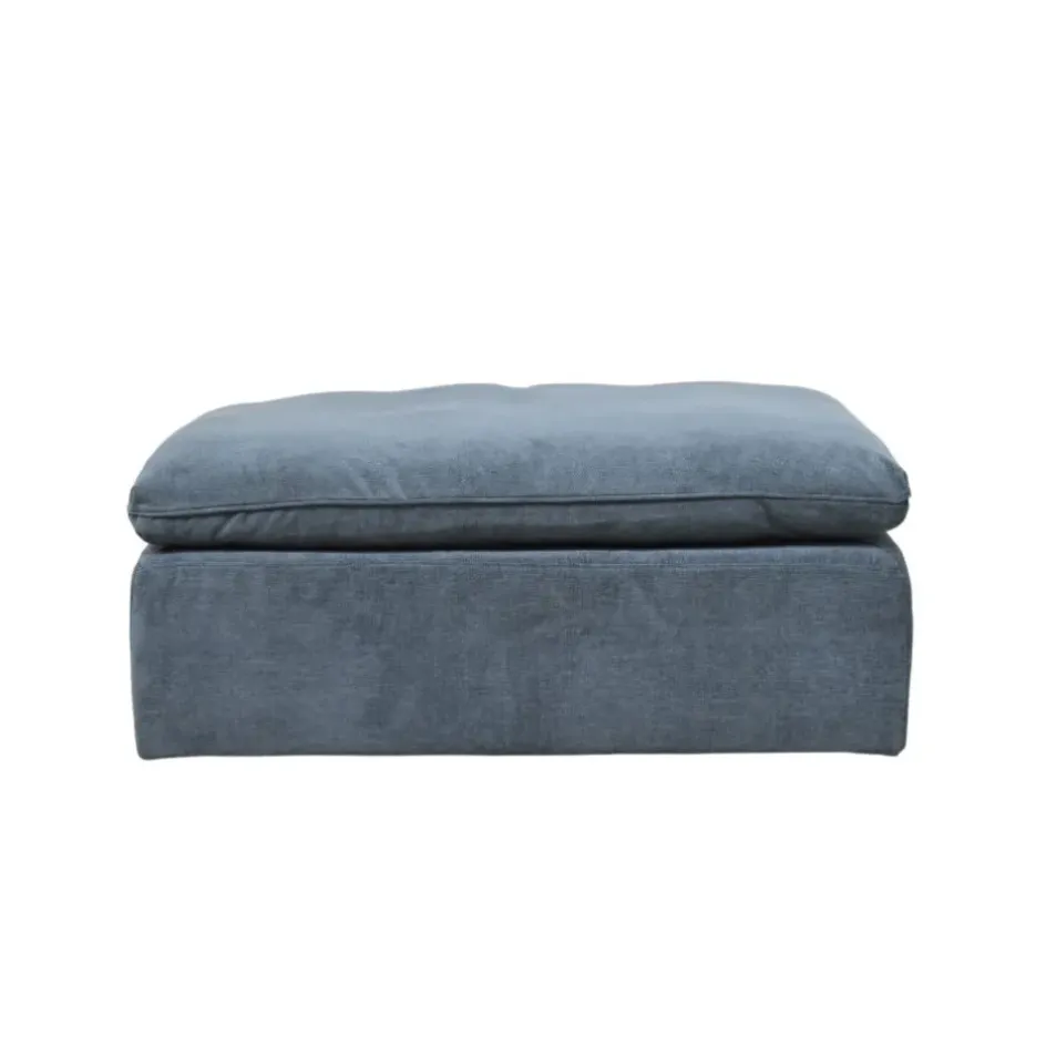 Fabrique de Styles Canapés Modulables>Canapé modulable 3 places é avec pouf - Auguste Bleu Gris