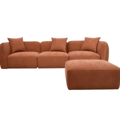 Fabrique de Styles Canapés Modulables>Canapé modulable 3 places avec pouf - Andrea Terracotta