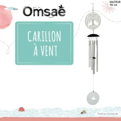 Fabrique de Styles Méditation Et Yoga>Carillon à vent arbre de vie 46 cm Argent