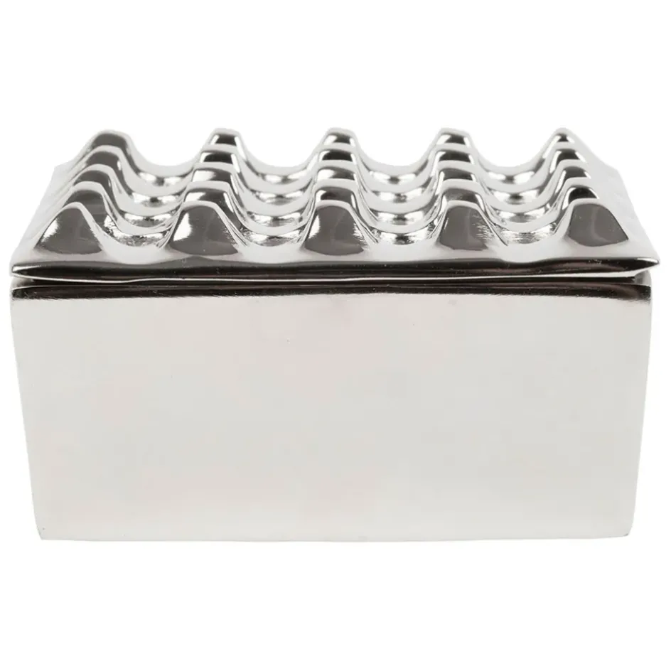 Fabrique de Styles Petits Objets Déco>Cendrier en aluminium d13cm - Riva Argenté