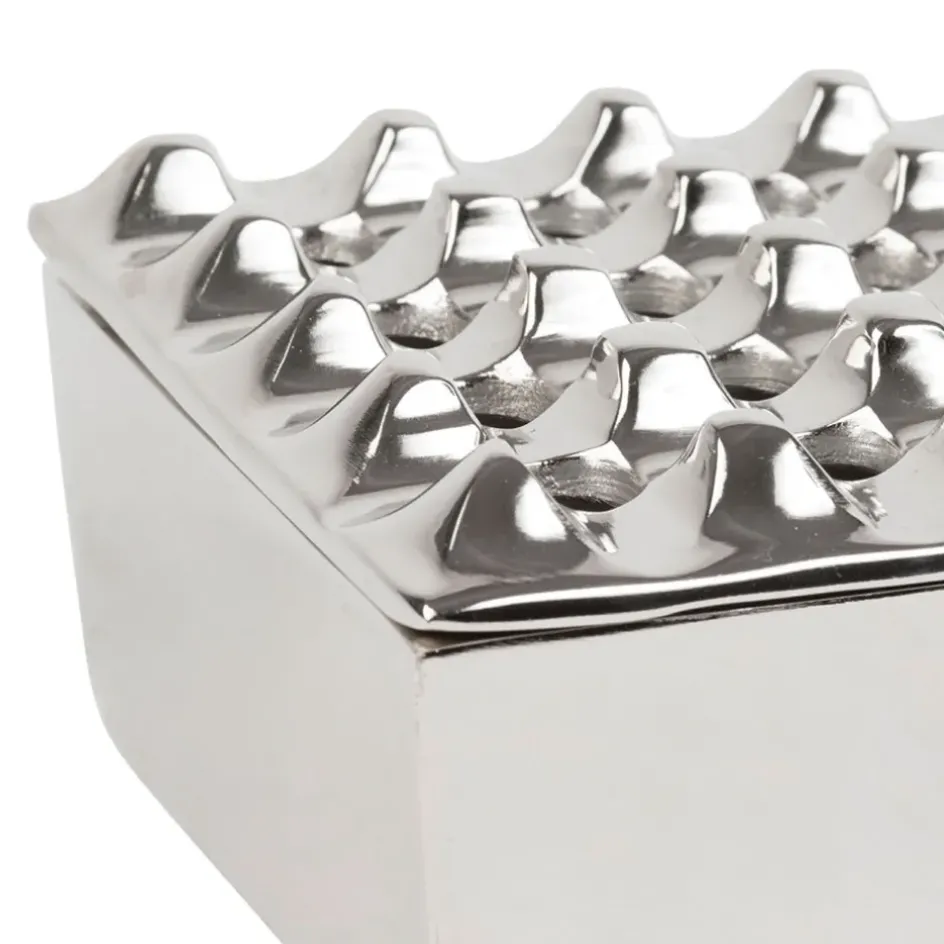 Fabrique de Styles Petits Objets Déco>Cendrier en aluminium d13cm - Riva Argenté