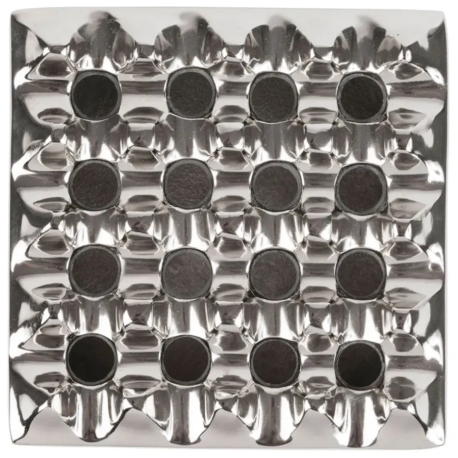 Fabrique de Styles Petits Objets Déco>Cendrier en aluminium d13cm - Riva Argenté