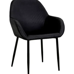 Fabrique de Styles Chaises>Chaise avec accoudoirs en velours côtelé - Julia Noir