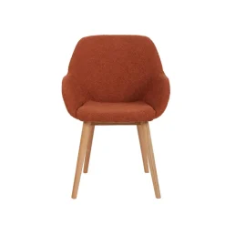 Fabrique de Styles Chaises>Chaise avec accoudoirs en tissu bouclette - Altea Terracotta
