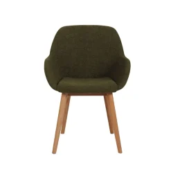 Fabrique de Styles Chaises>Chaise avec accoudoirs en tissu bouclette - Altea Kaki