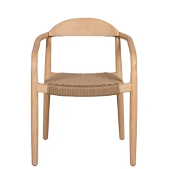 Fabrique de Styles Chaises>Chaise avec accoudoirs en bois d'eucalyptus sable - Anam Naturel, Sable