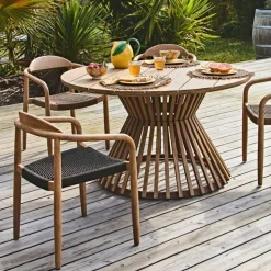 Fabrique de Styles Chaises>Chaise avec accoudoirs en bois d' eucalyptus noir - Anam Naturel, Noir