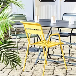 Fabrique de Styles Chaises, Fauteuils|Jardin>Chaise bridge d'extérieur en acier - Monceau Miel