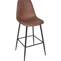 Fabrique de Styles Tabourets Et Chaises De Bar>Chaise de bar effet cuir H70cm - Amber Marron