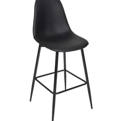 Fabrique de Styles Tabourets Et Chaises De Bar>Chaise de bar effet cuir H70cm - Amber Noir