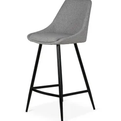 Fabrique de Styles Tabourets Et Chaises De Bar>Chaise de bar en tissu h67cm - Ben Gris Clair