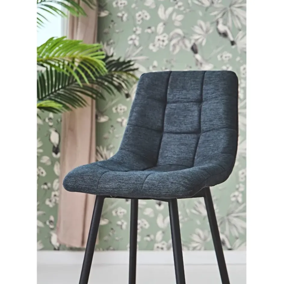 Fabrique de Styles Tabourets Et Chaises De Bar>Chaise de bar en tissu matelassé antracithe - Lilly Anthracite