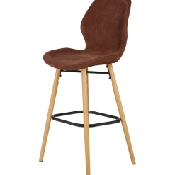 Fabrique de Styles Tabourets Et Chaises De Bar>Chaise de bar en tissu soft touch h65cm - Keri Acajou