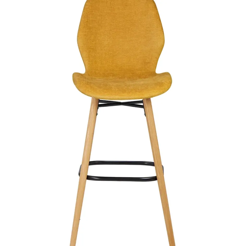 Fabrique de Styles Tabourets Et Chaises De Bar>Chaise de bar en tissu soft touch h65cm - Keri Moutarde