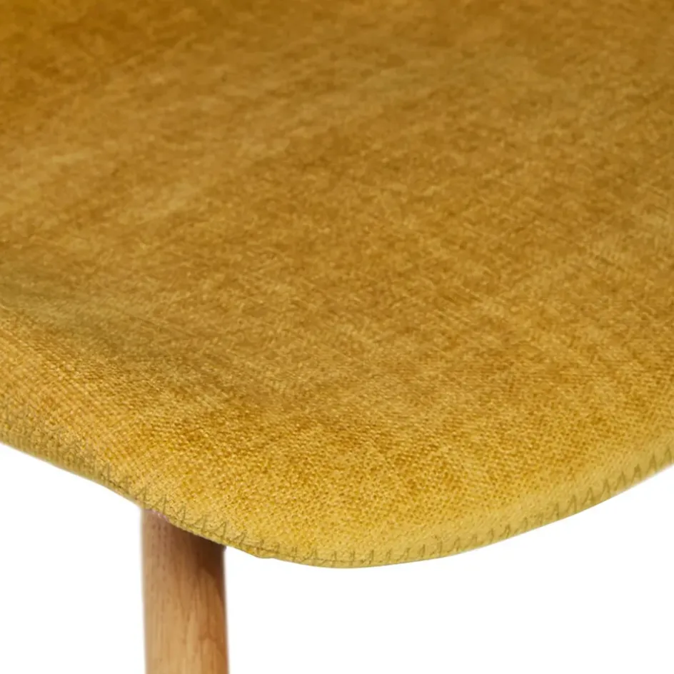 Fabrique de Styles Tabourets Et Chaises De Bar>Chaise de bar en tissu soft touch h65cm - Keri Moutarde