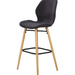 Fabrique de Styles Tabourets Et Chaises De Bar>Chaise de bar en tissu soft touch h65cm - Keri Noir
