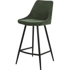 Fabrique de Styles Tabourets Et Chaises De Bar>Chaise de bar en velours côtelé vert h67cm - Ben Sapin