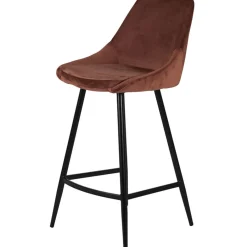 Fabrique de Styles Tabourets Et Chaises De Bar>Chaise de bar en velours h67cm - Ben Marron