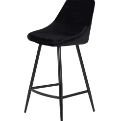 Fabrique de Styles Tabourets Et Chaises De Bar>Chaise de bar en velours côtelé h67cm - Ben Noir
