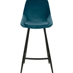 Fabrique de Styles Tabourets Et Chaises De Bar>Chaise de bar en velours h67cm - Ben Bleu