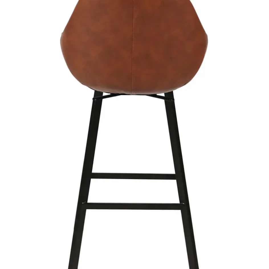 Fabrique de Styles Tabourets Et Chaises De Bar>Chaise de bar pivotante effet cuir h75cm - Moss Marron