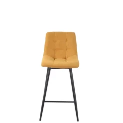 Fabrique de Styles Tabourets Et Chaises De Bar>Chaise de bar tissu matelassé - Lilly Moutarde