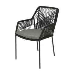Fabrique de Styles Chaises, Fauteuils|Jardin>Chaise de jardin empilable en résine tressée - Seville Noir