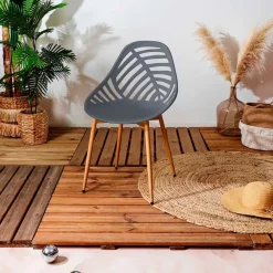 Fabrique de Styles Chaises, Fauteuils|Jardin>Chaise de jardin en plastique - Alameda Gris